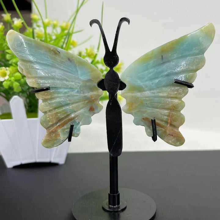 Amazonite Crystal Butterfly Wings on Stand For Sale Online