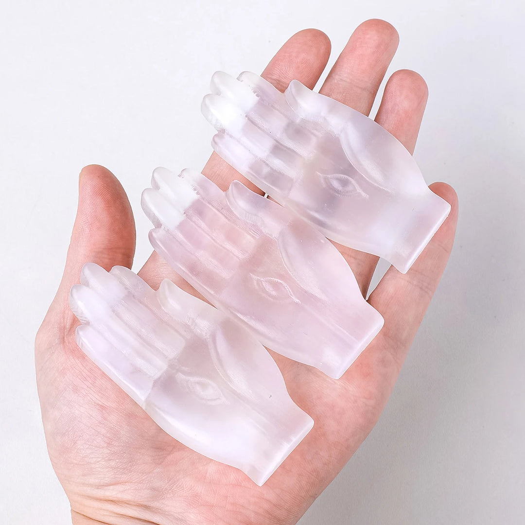 Selenite Crystal Palmistry Hand | Green Witch Creations