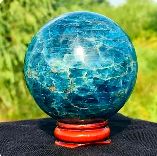 Blue Apatite Crystal Ball Sphere | Green Witch Creations