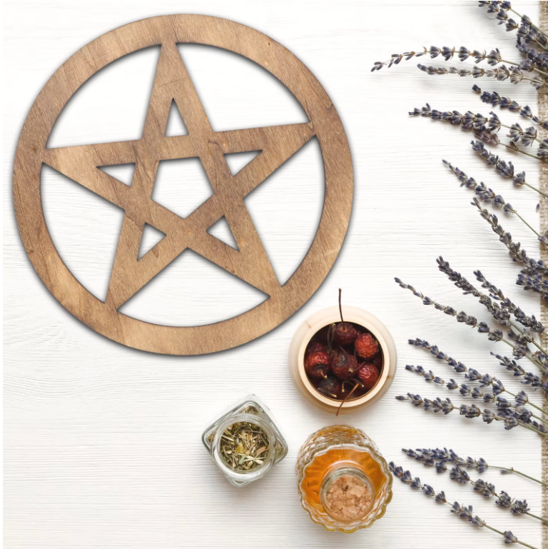 Pentacle Wood Altar Tiles | Green Witch Creations