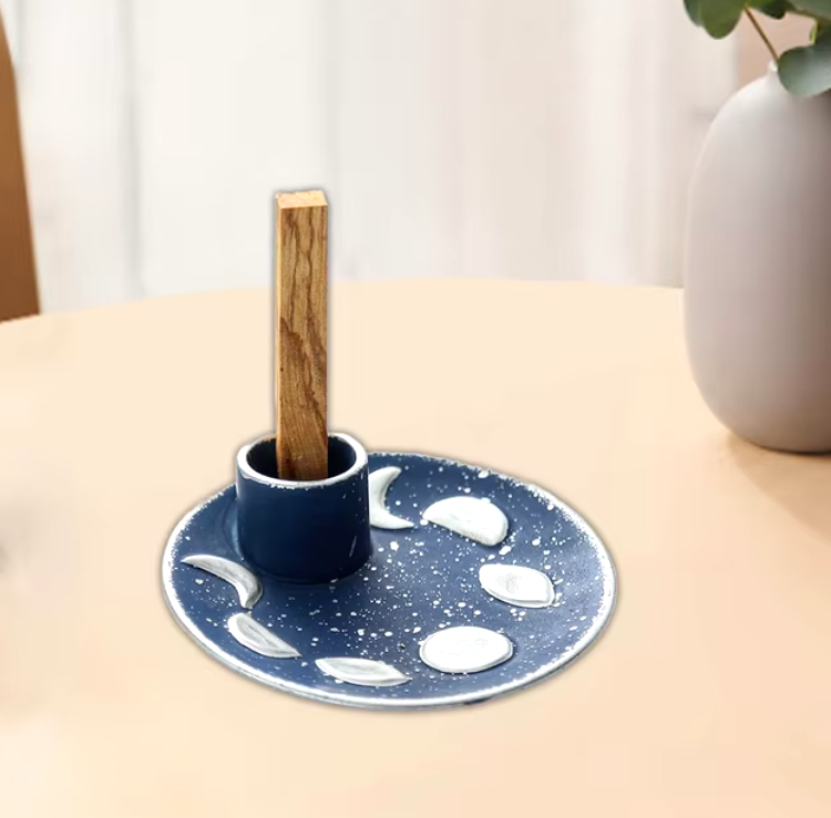 Ceramic Moon Incense Holder | Green Witch Creations