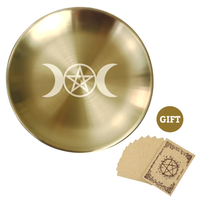 Triple Moon Pentacle Witchy Design Altar Plates | Green Witch Creations