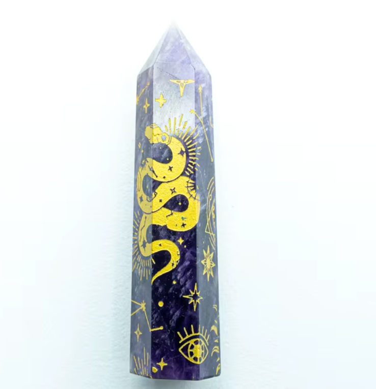 Snake, Sun, Moon, Star Crystal Obelisks