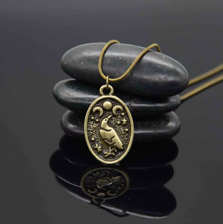 Buy Gold Raven Moon Necklace