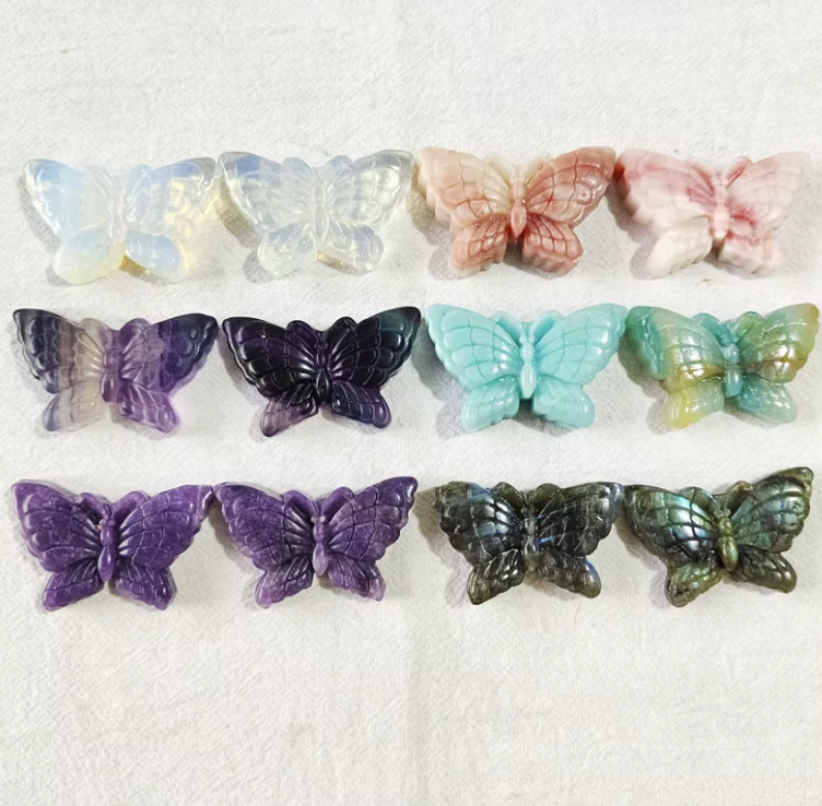 Carved Butterfly Crystals