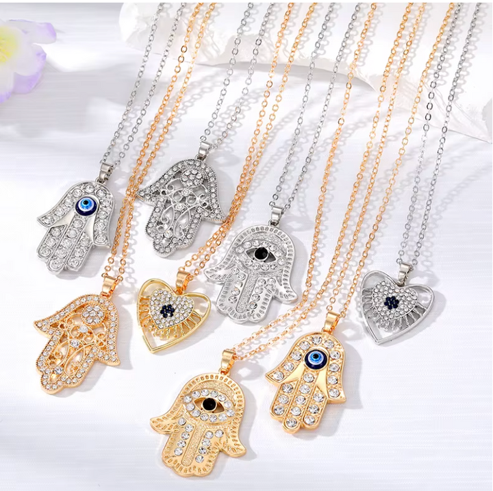 Evil Eye Hamsa Pendant Necklace