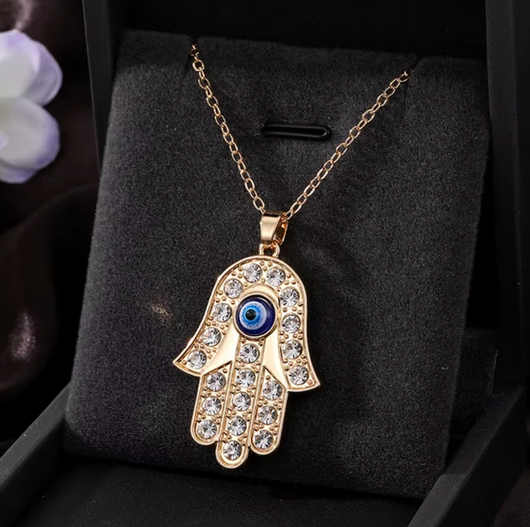 Evil Eye Hamsa Pendant Necklace