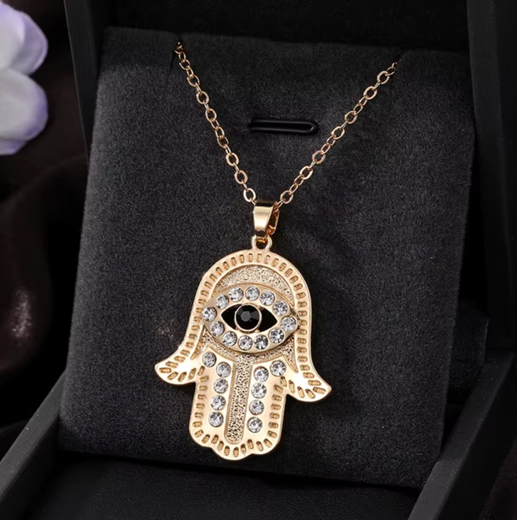 Evil Eye Hamsa Pendant Necklace