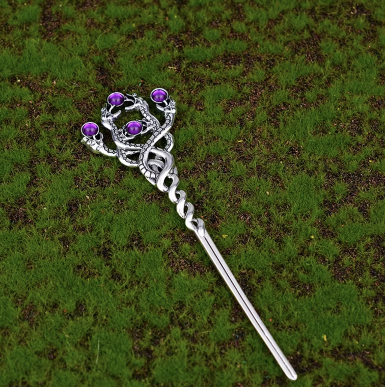 Amethyst Snake Hair Fork