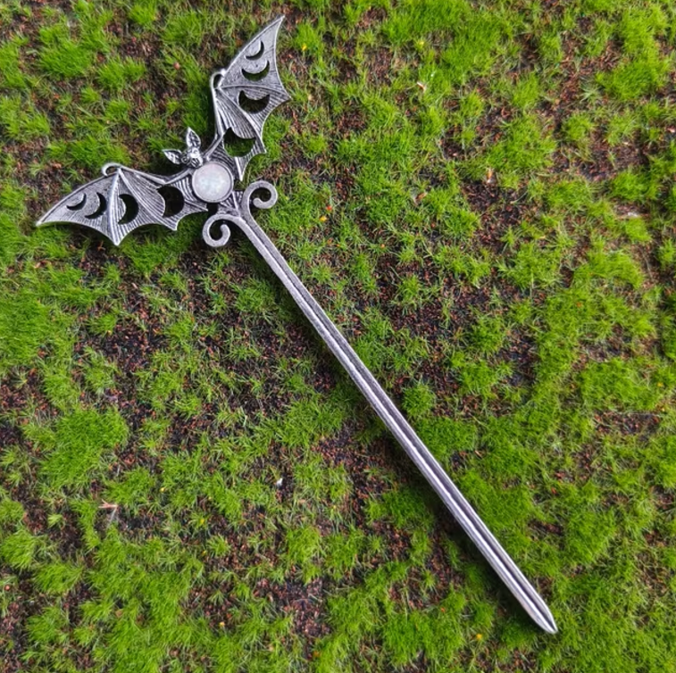 Moonstone Bat Hair Fork