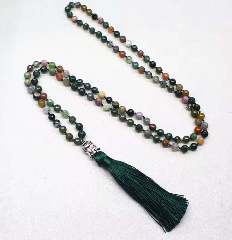 Buy Agate Mala Bead Necklace