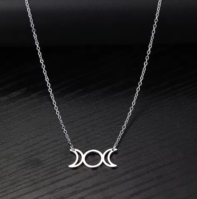 Silver Triple Moon Necklace