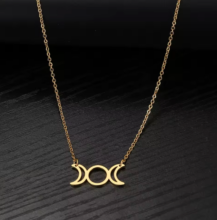 Gold Triple Moon Necklace