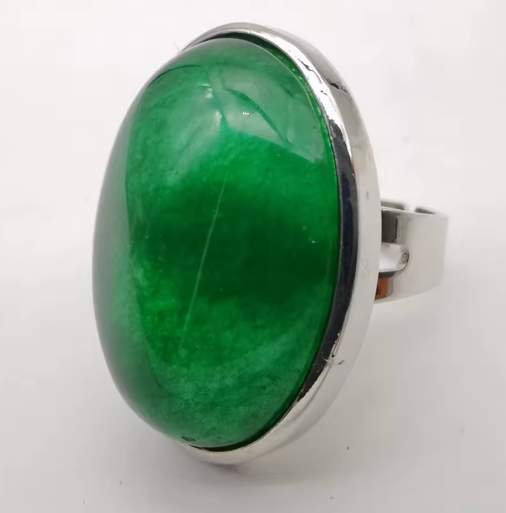 Green Agate Stone Ring