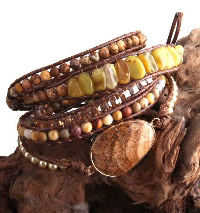 Picture Jasper Wrap Bracelet