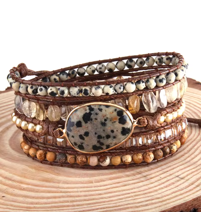 Dalmation Jasper Wrap Bracelet