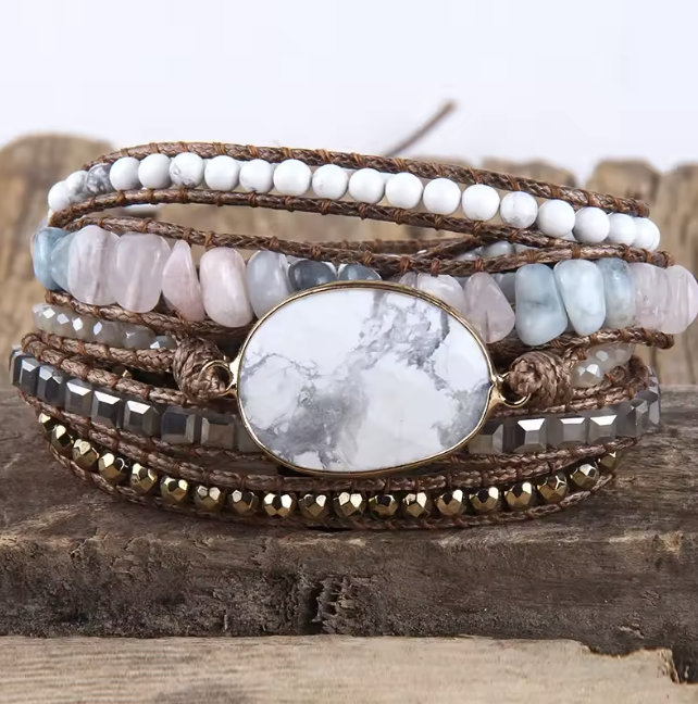 White Howlite Wrap Bracelet