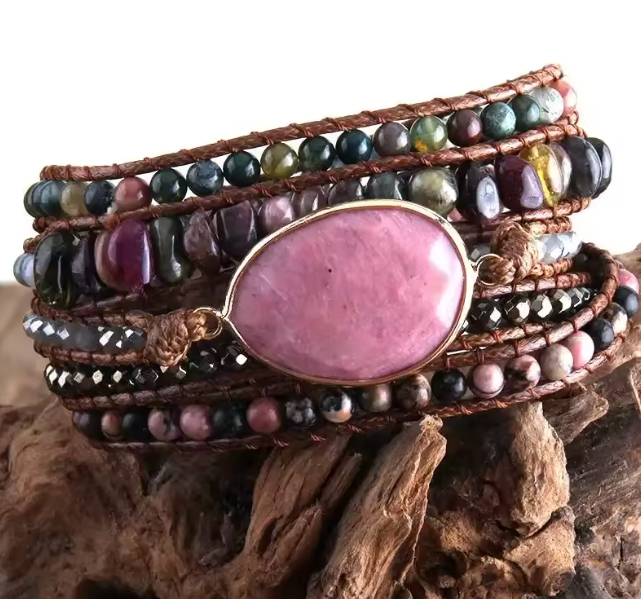 Rhodonite Wrap Bracelet