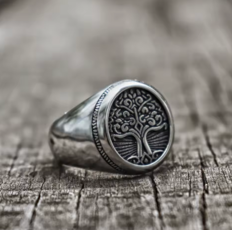 Men's Pagan Celtic Tree of Life Ring