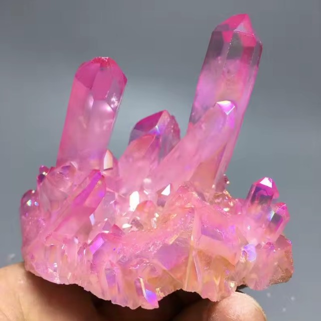 Pink Aura Quartz Crystals