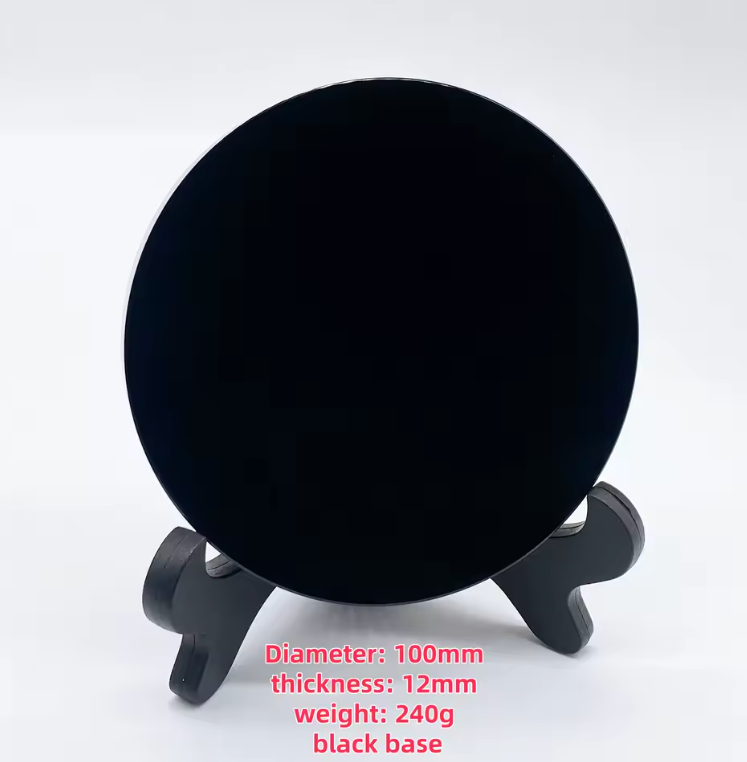 Obsidian Mirror with Stand