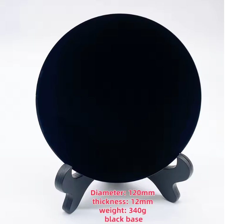 Obsidian Mirror with Stand