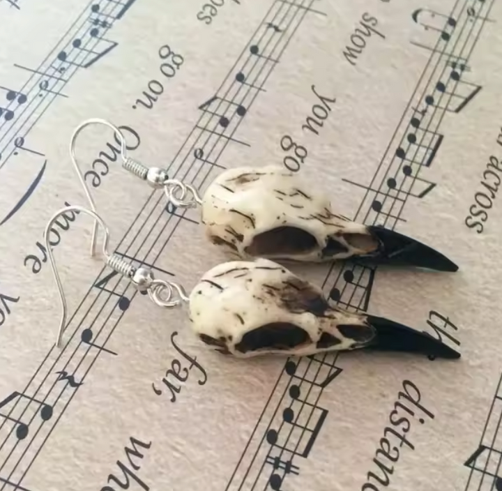 Raven Skull Earrings