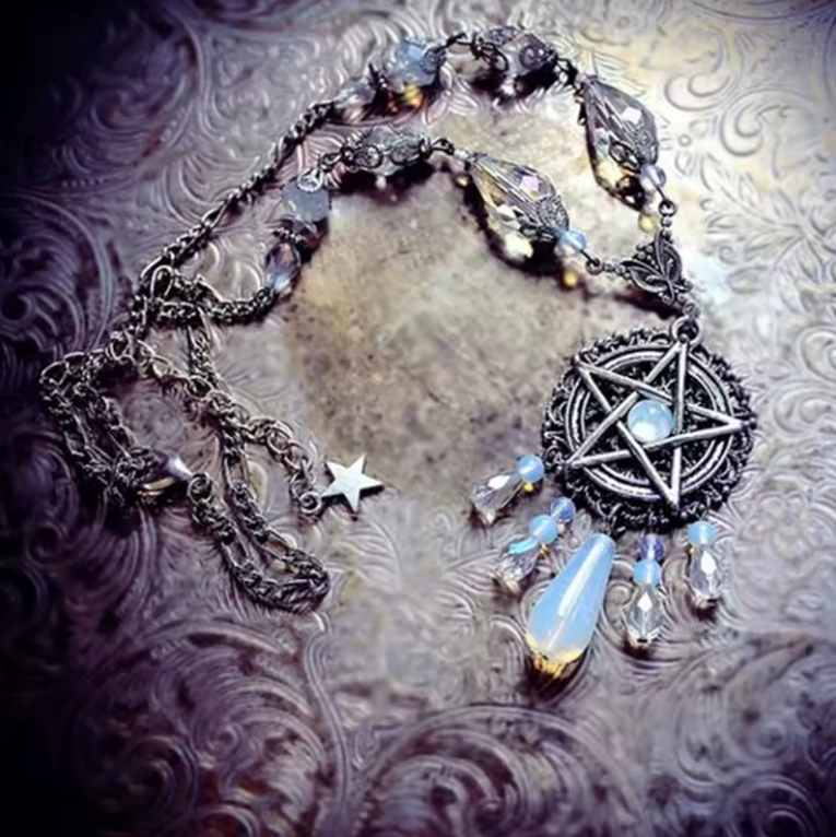 Opalite Pentacle Necklaces