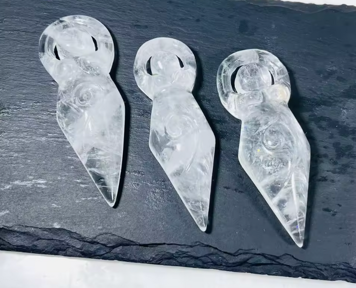 Clear Quartz Crystal Goddess Figurines