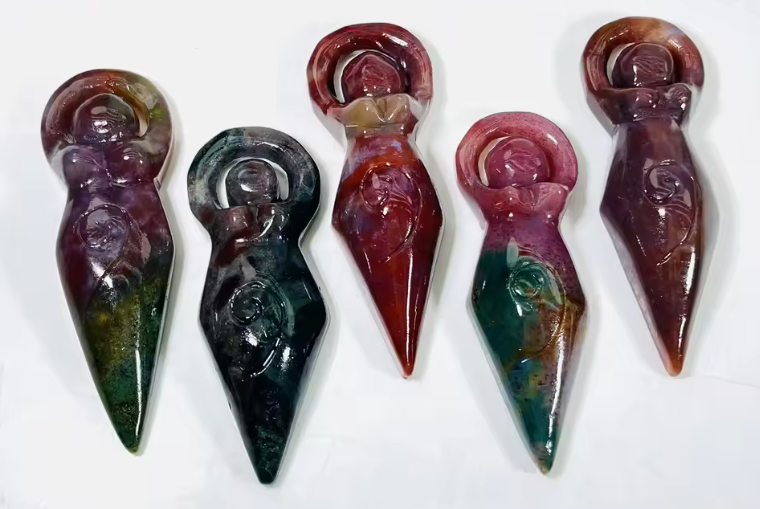 Ocean Jasper Crystal Goddess Figurines