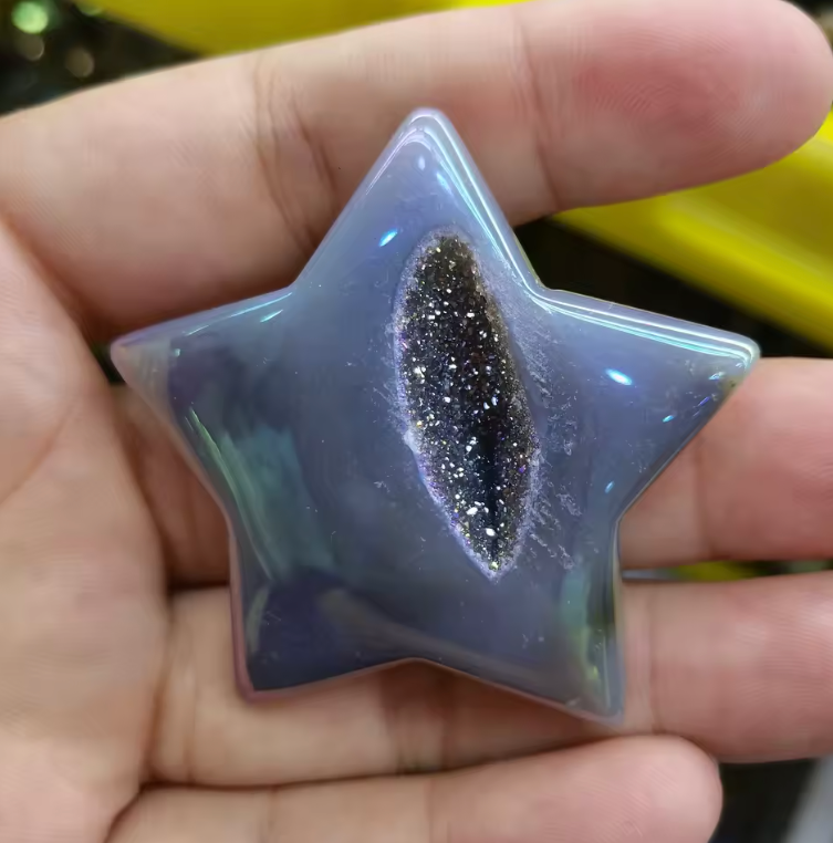 Rainbow Agate Druzy Star