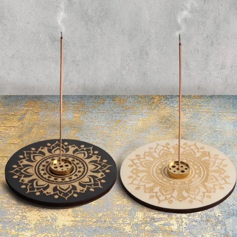 Mandala Wood Design Incense Holder | Green Witch Creations