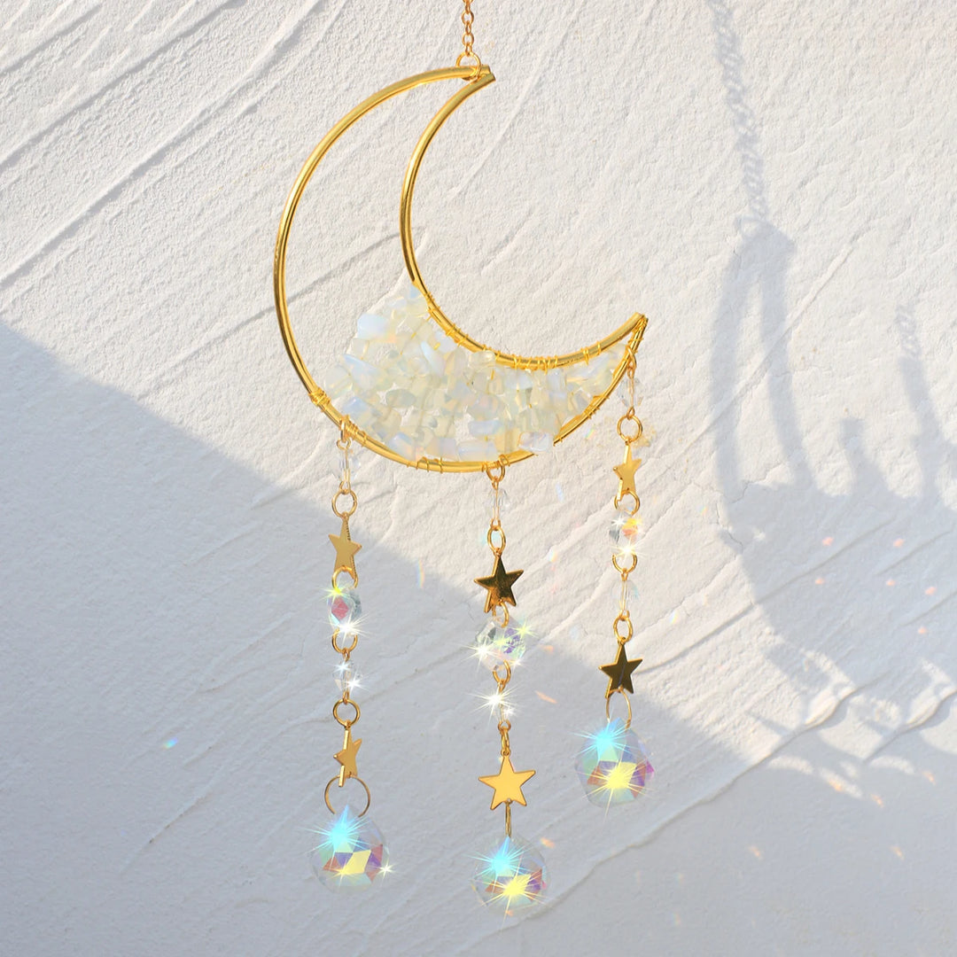 Crystal Crescent Moon Sun Catchers | Green Witch Creations