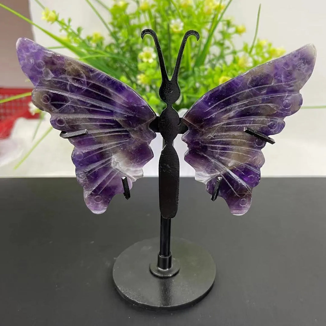 Amethyst Crystal Butterfly Wings on Stand For Sale Online