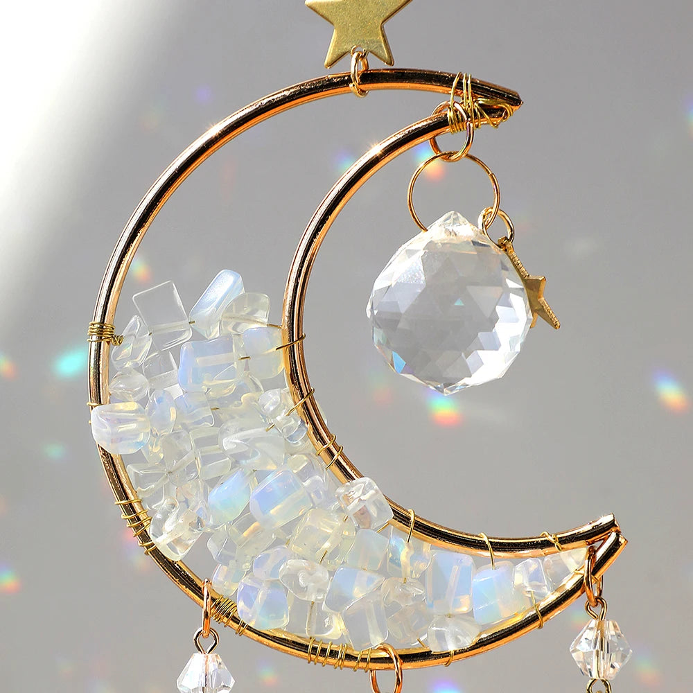 Crystal Crescent Moon Sun Catchers | Green Witch Creations