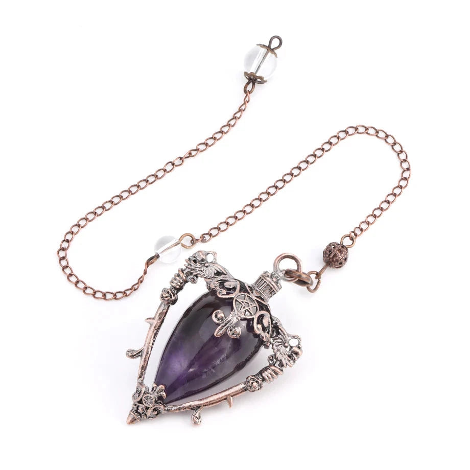 Amethyst Water Drop Witch Crystal Pendulum | Green Witch Creations