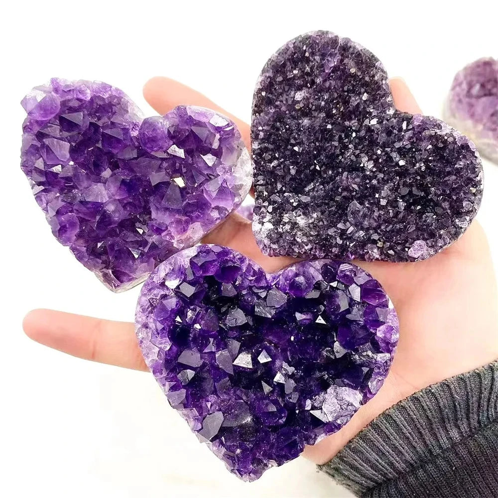 Amethyst Druzy Crystal Hearts | Green Witch Creations