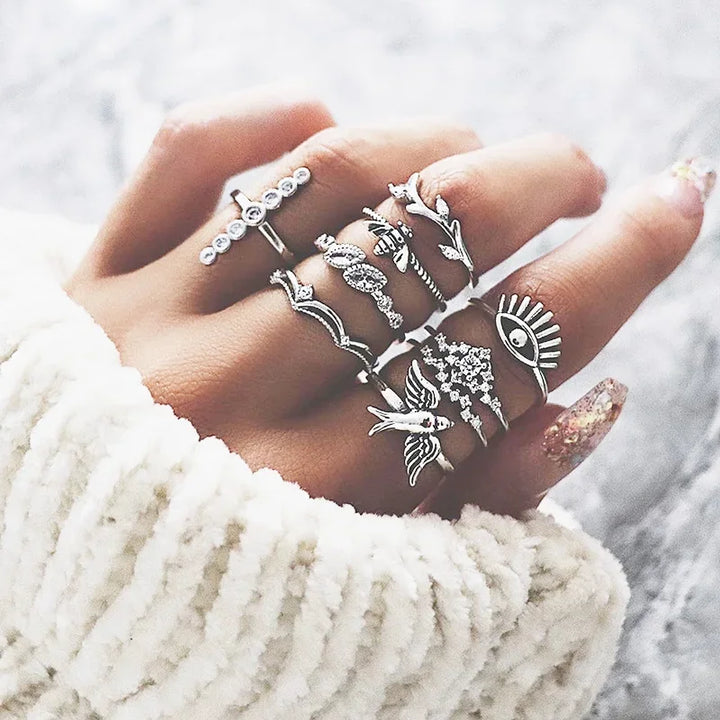 Bohemian Gypsy Witch Fashion Trendy Ring Sets | Green Witch Creations