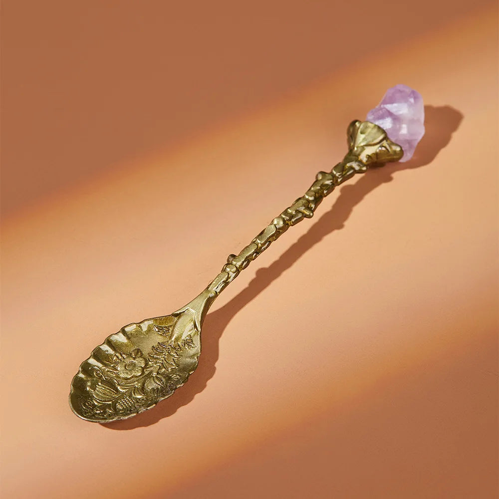 Amethyst Crystal Tea Spoons | Green Witch Creations