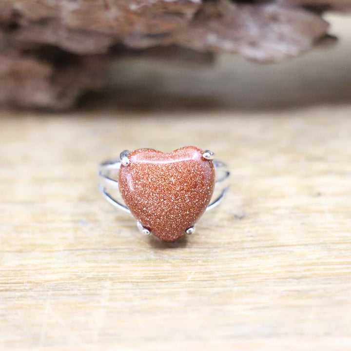 Assorted Stone Heart Rings For Sale Online | Green Witch Creations