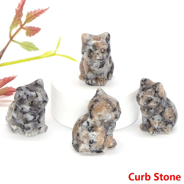 Curb Stone Crystal Cat Statue | Green Witch Creations