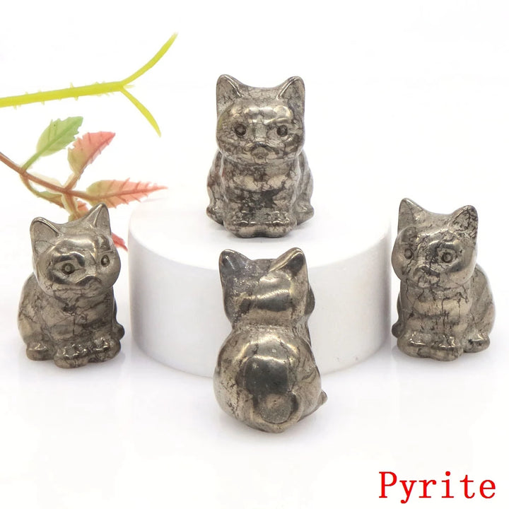 Pyrite Crystal Cat Statue | Green Witch Creations