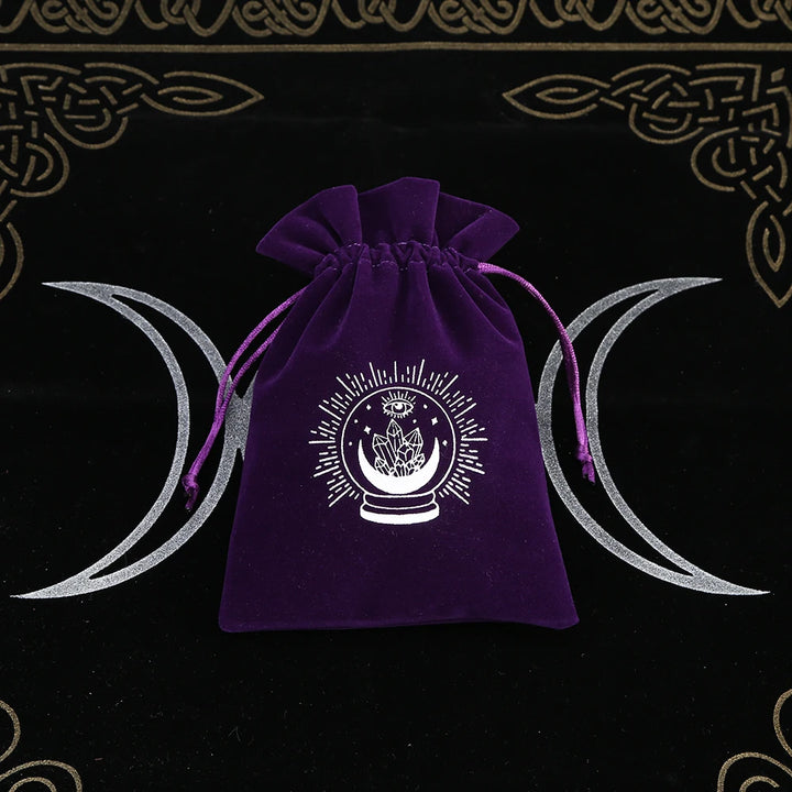 Crystal Ball Purple Print Velvet Tarot Card Bags For Sale Online | Green Witch Creations