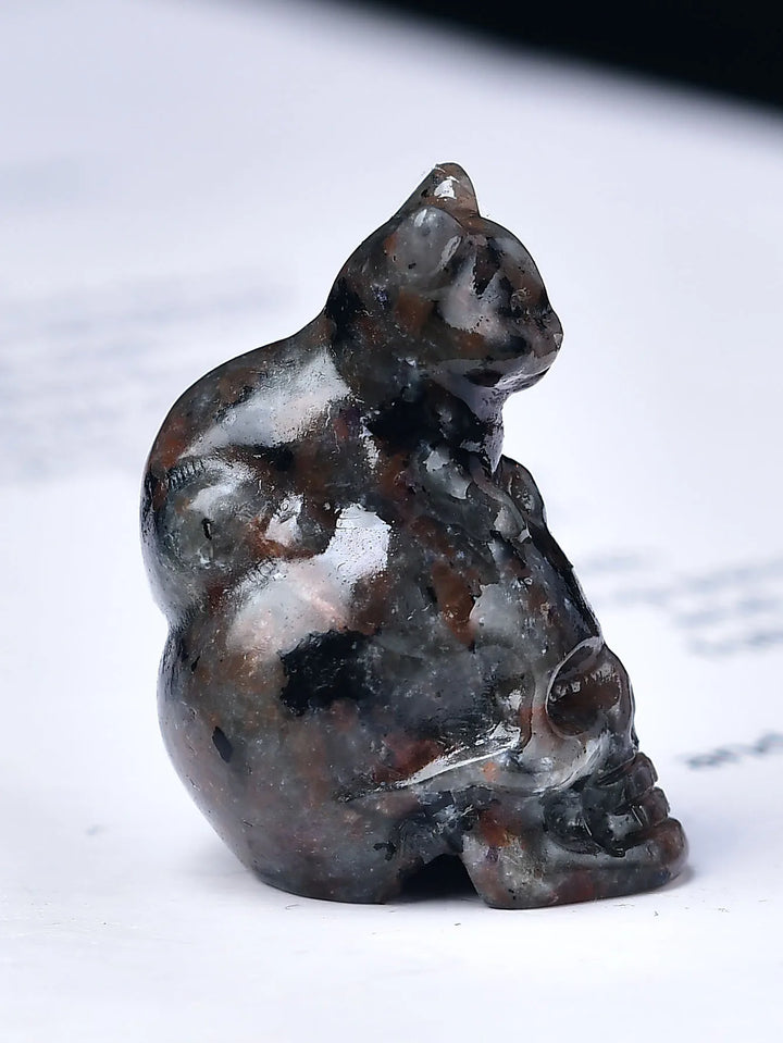 Cat Skull Crystal Figurines | Green Witch Creations