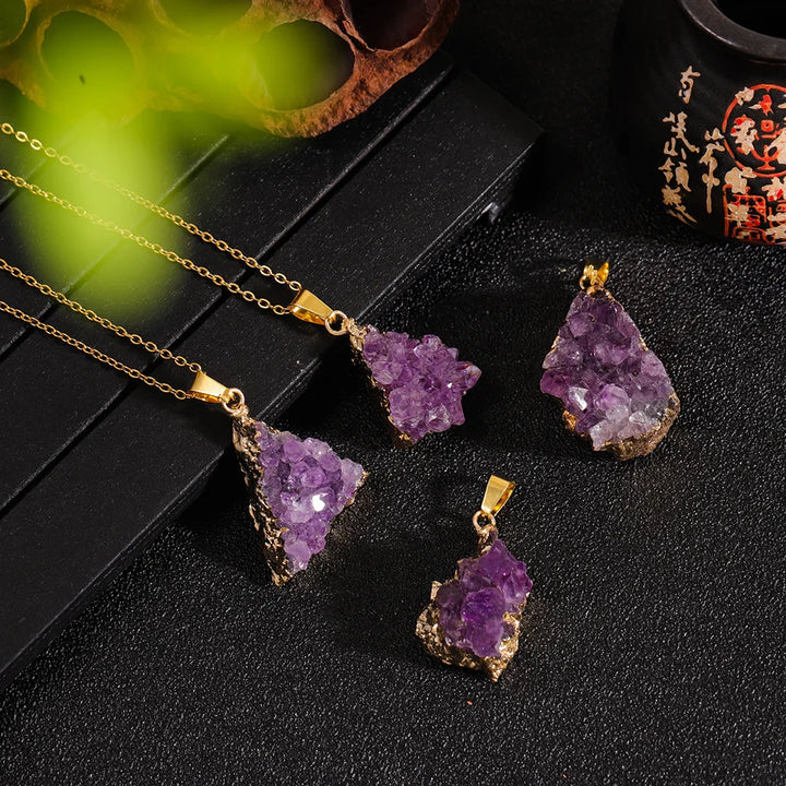 Amethyst Druzy Crystal Necklace | Green Witch Creations