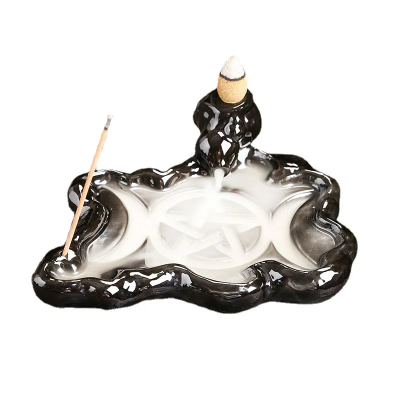 Triple Moon Pentacle Incense Burner | Green Witch Creations