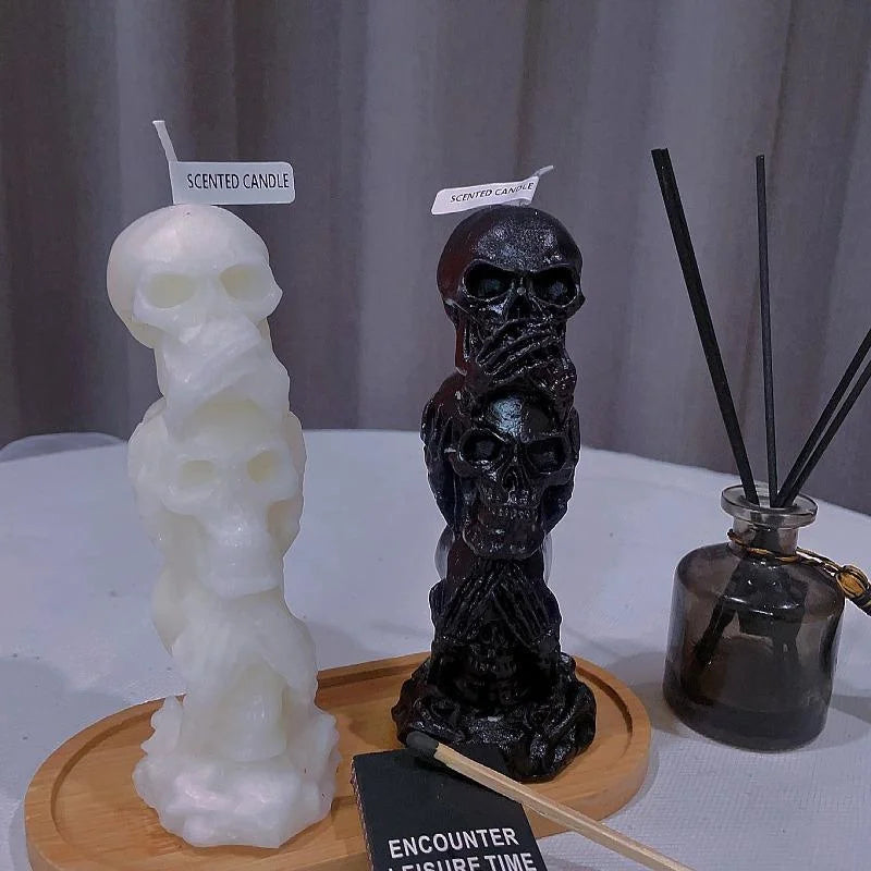 See No Evil Hear No Evil Speak No Evil Skull Candle