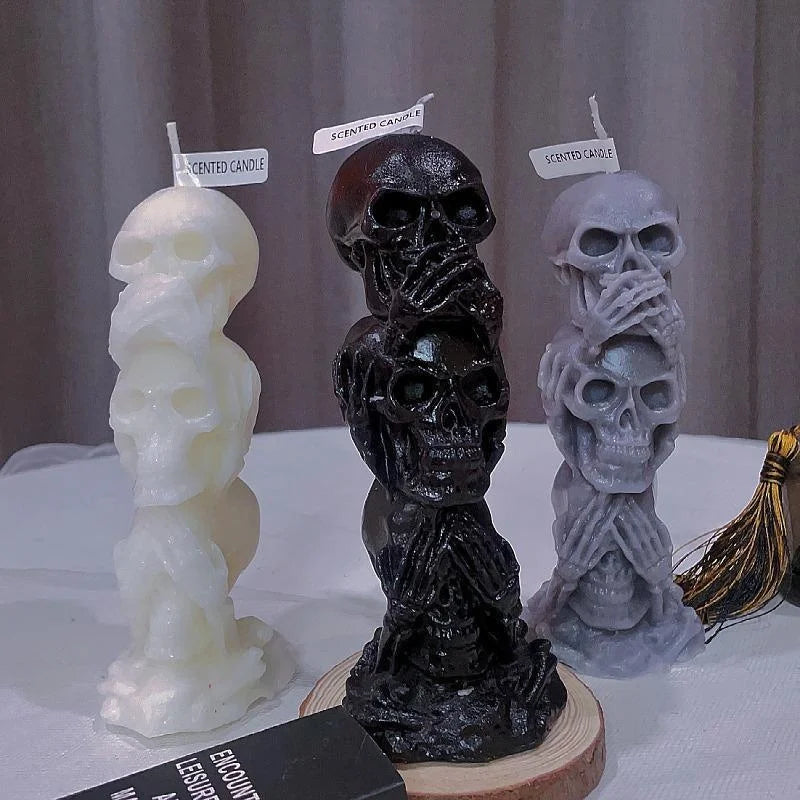 See No Evil Hear No Evil Speak No Evil Skull Candles