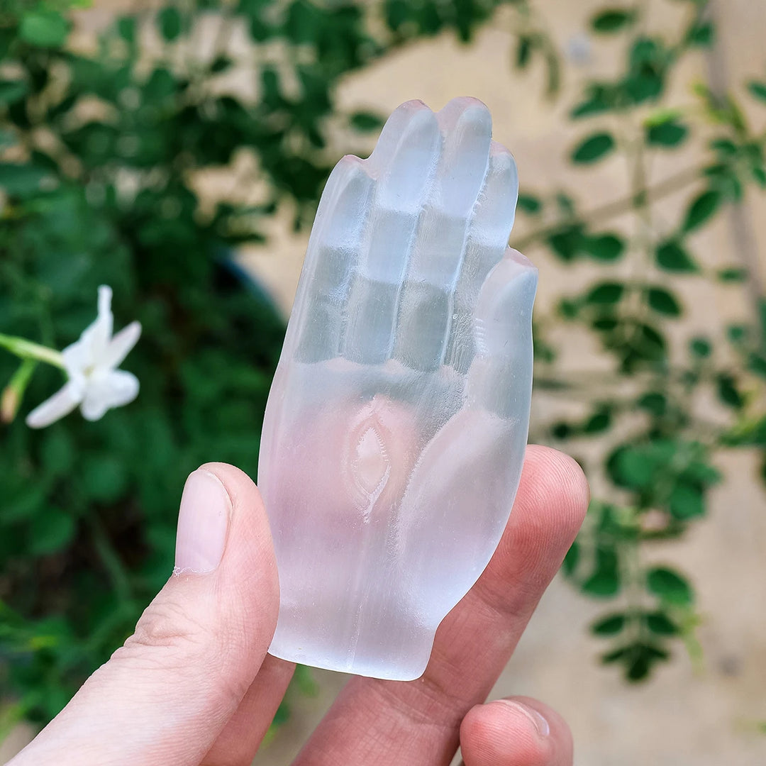 Selenite Crystal Hand