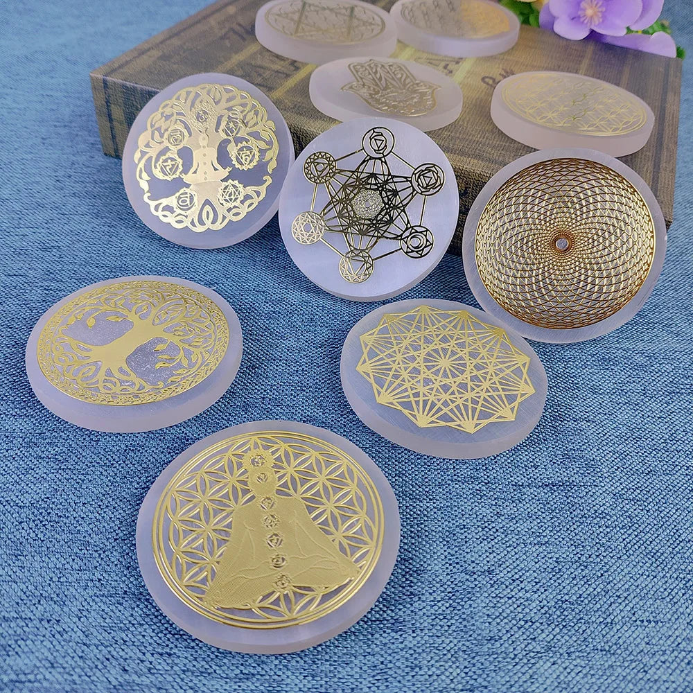 Selenite Gold Design Crystals